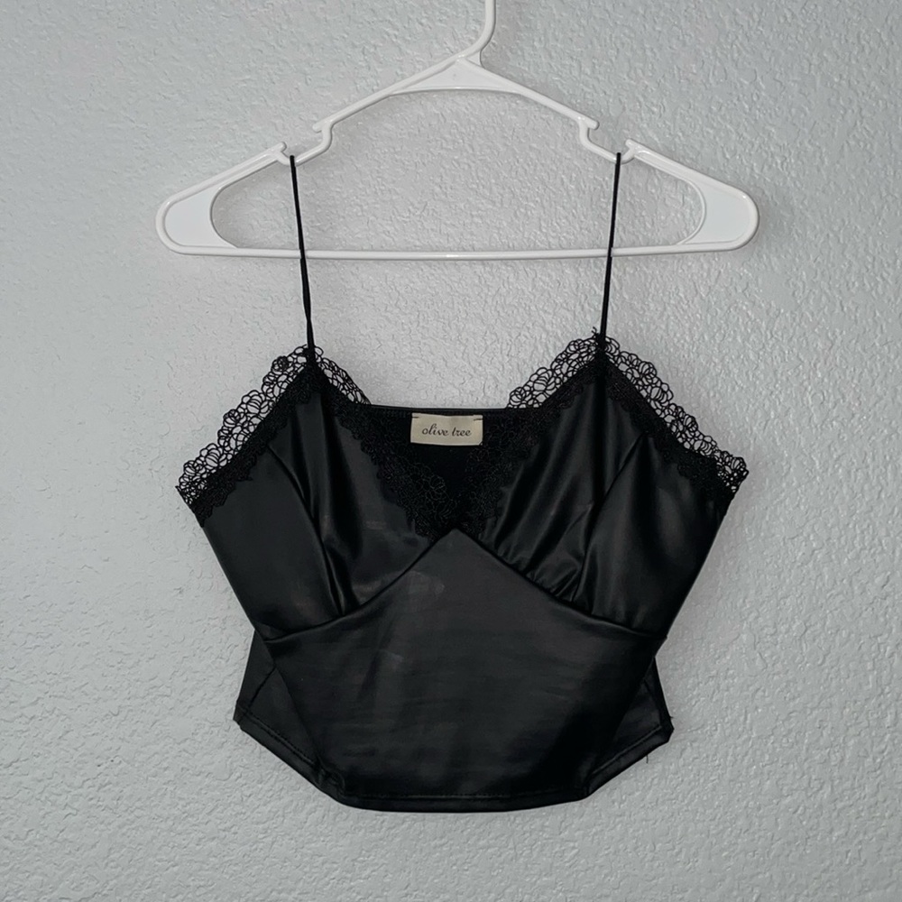 Size M/L Black Laced crop top.
